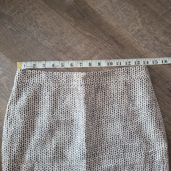 J. Crew No.2 Pencil Skirt Womens Size 0 Cotton Linen Blend Black White Textured - Picture 10 of 10